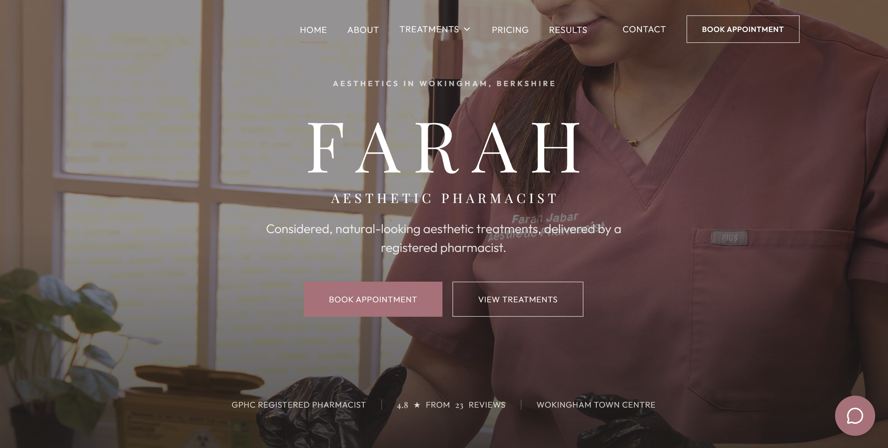 Farah Aesthetics Wokingham website